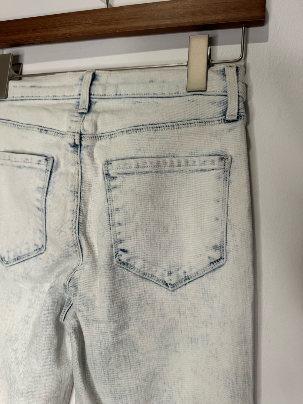 L’AGENCE High Waist Slim Harmon Jeans Electra Acid Wash Distressed Raw Hem 25 - Picture 5 of 14